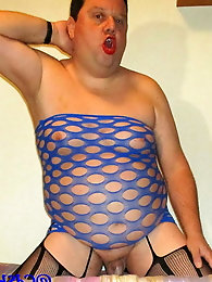 Slutty chubby Cdshirila in blue without wig
