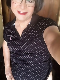 Chubby submissive wearing chastity device - 8 images