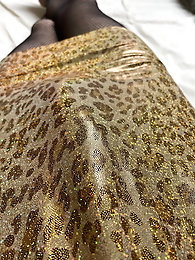 Shiny gold dress with stocking