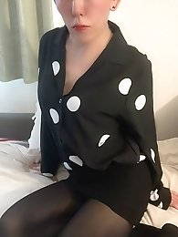 Look at the transparent dress worn by a secretary