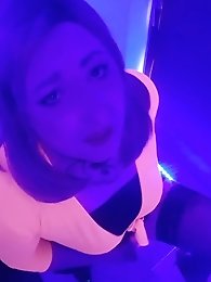 Franks-TgirlWorld: Stunning Miw reaches climax!