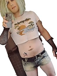 Delicate transgender partner showcases her skills