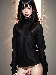 Provocative courtesan prepares for intimate encounter