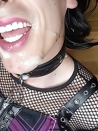 The stunning transgender woman enjoys the taste of semen