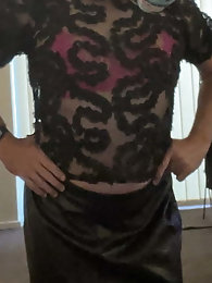 Ugly strumpet is taking off her dress for a photoshoot