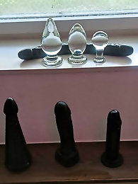 Shemale cuties are playing with their butt