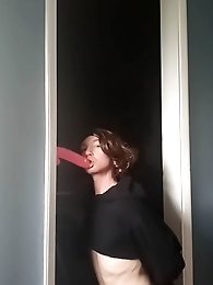 A curvaceous transgender sex worker tries to entice a random man.