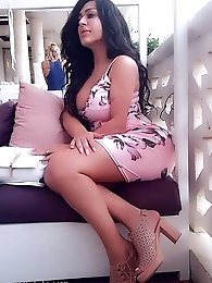 Shemale babes with great hunger for cock are playing with their boobs.