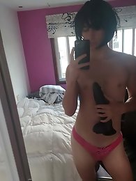 Prurient streetwalker is getting seminaked on pix