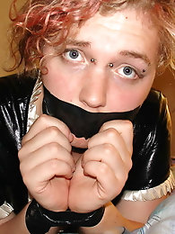 Ladyboy whore is covered with spunk