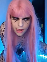 Goth Sissy Spooky FISHNET Tranny Shemale