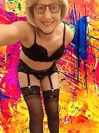 The girl in sexy underwear has intimate moments in a private setting