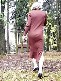 Crossdress Roadtrip Sitting at Roadside Stop