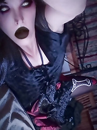 Glamorous shemale harlot is spreading her bum